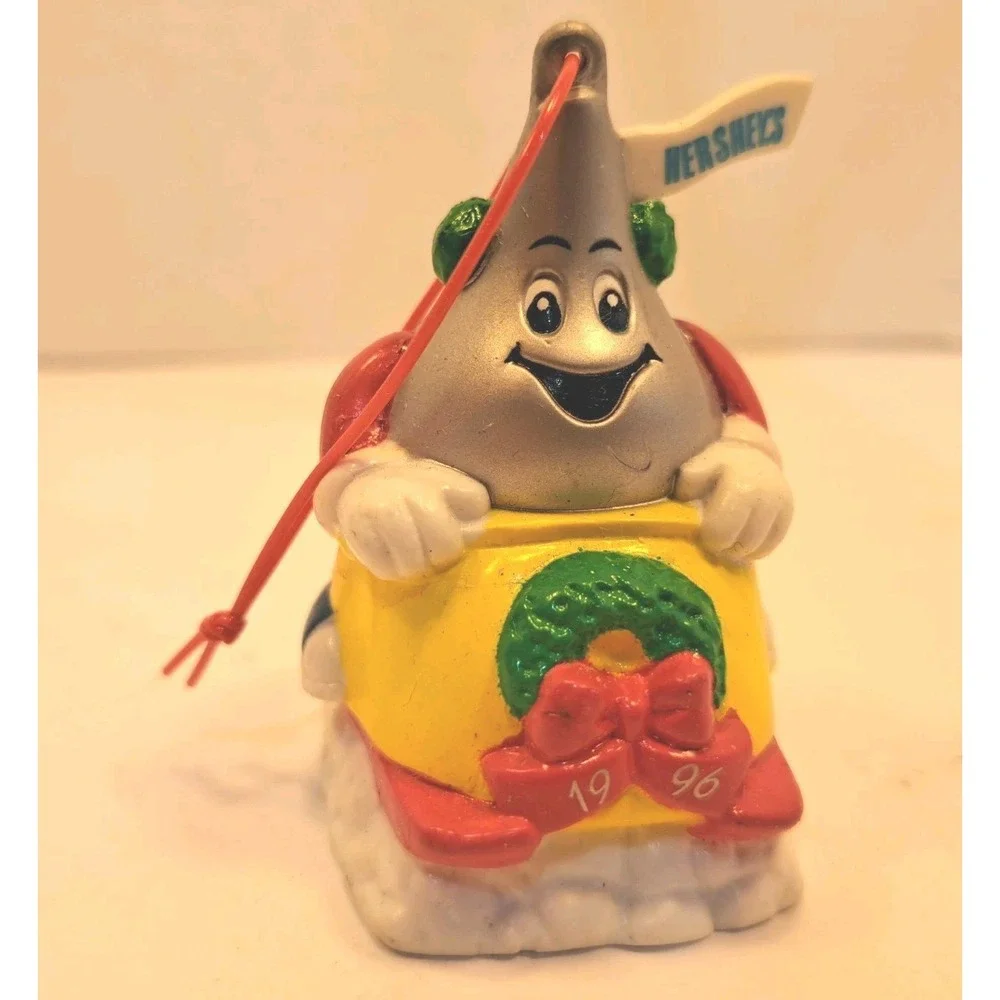 Vintage Hershey's Chocolate Kiss Christmas Ornament 1996 Vinyl Rubber Holiday